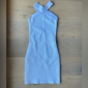 Aritzia Babaton Sculpt Knit Criss Cross Dress in White